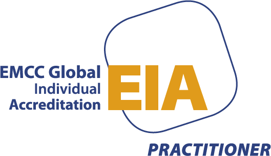 Logo for EMCC Global Individual Accreditation at Practitioner level.